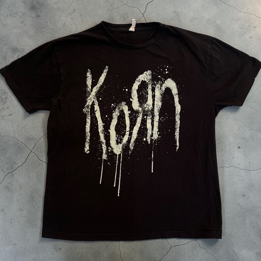 Korn Still A Freak Graphic Band T-Shirt Black Large Splatter Logo Nu Metal Tee